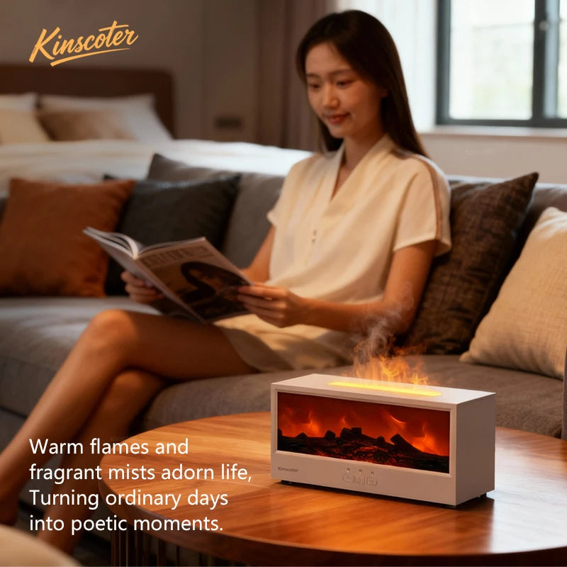 Mini Flame Fireplace Diffuser - Ultrasonic Humidifier With Realistic Flame Effect